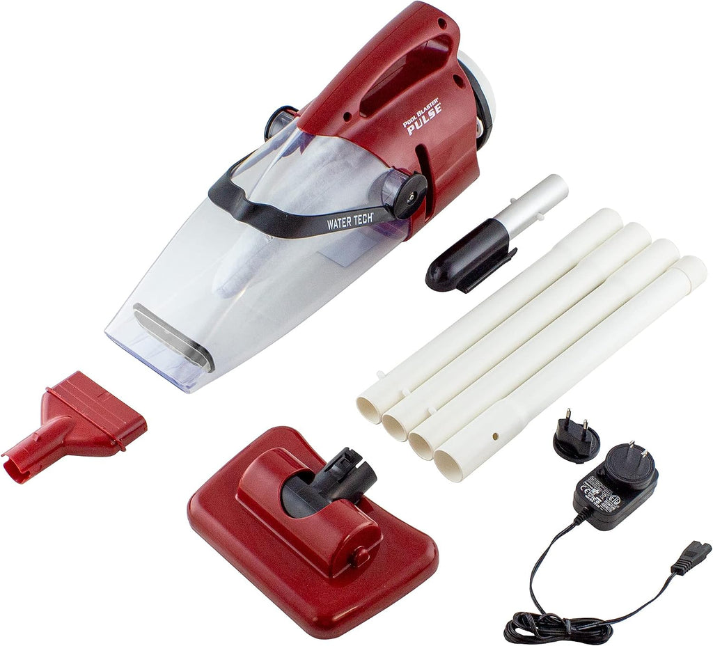 POOL BLASTER Pulse Cordless Pool Vacuum w/Pole Set - Large Debris Capacity & Fast Hoseless Cleaning of Inground & Above Ground Pools, Handheld Rechargeable Pool Cleaner for Sand, Silt & Leaves