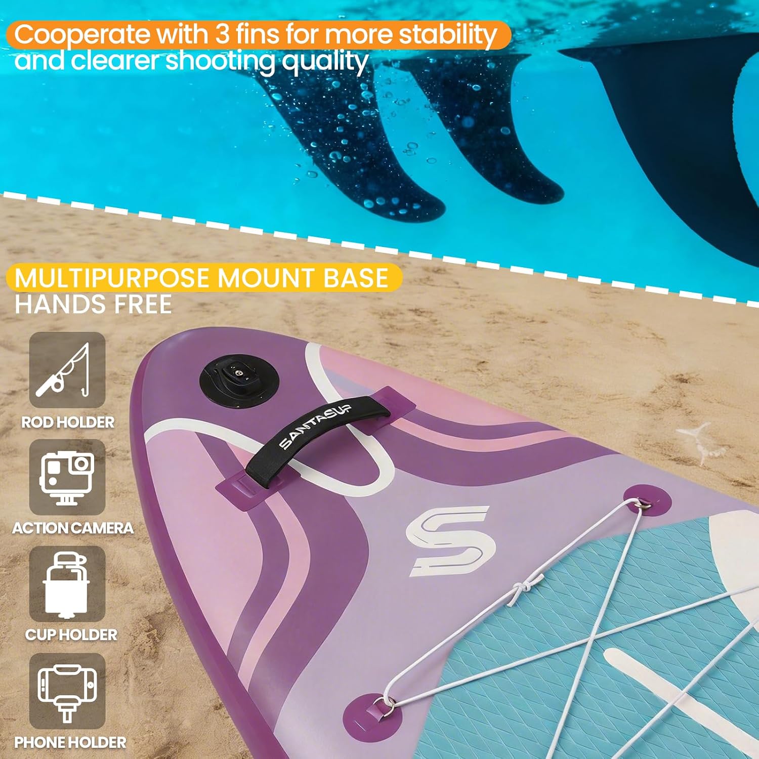 10'6'/11'Wide Inflatable Stand Up Paddle Board for Adults & Youth of All Skill Levels, with Premium SUP Paddleboard Accessories, Anti-Slip EVA Deck