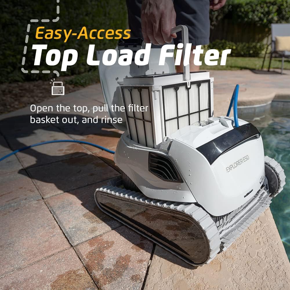 Dolphin (2026 Model) Explorer E50 Wi-Fi Automatic Robotic Pool Vacuum Cleaner, Waterline Scrubber Brush, Ideal for All Pool Up to 50 Feet in Length