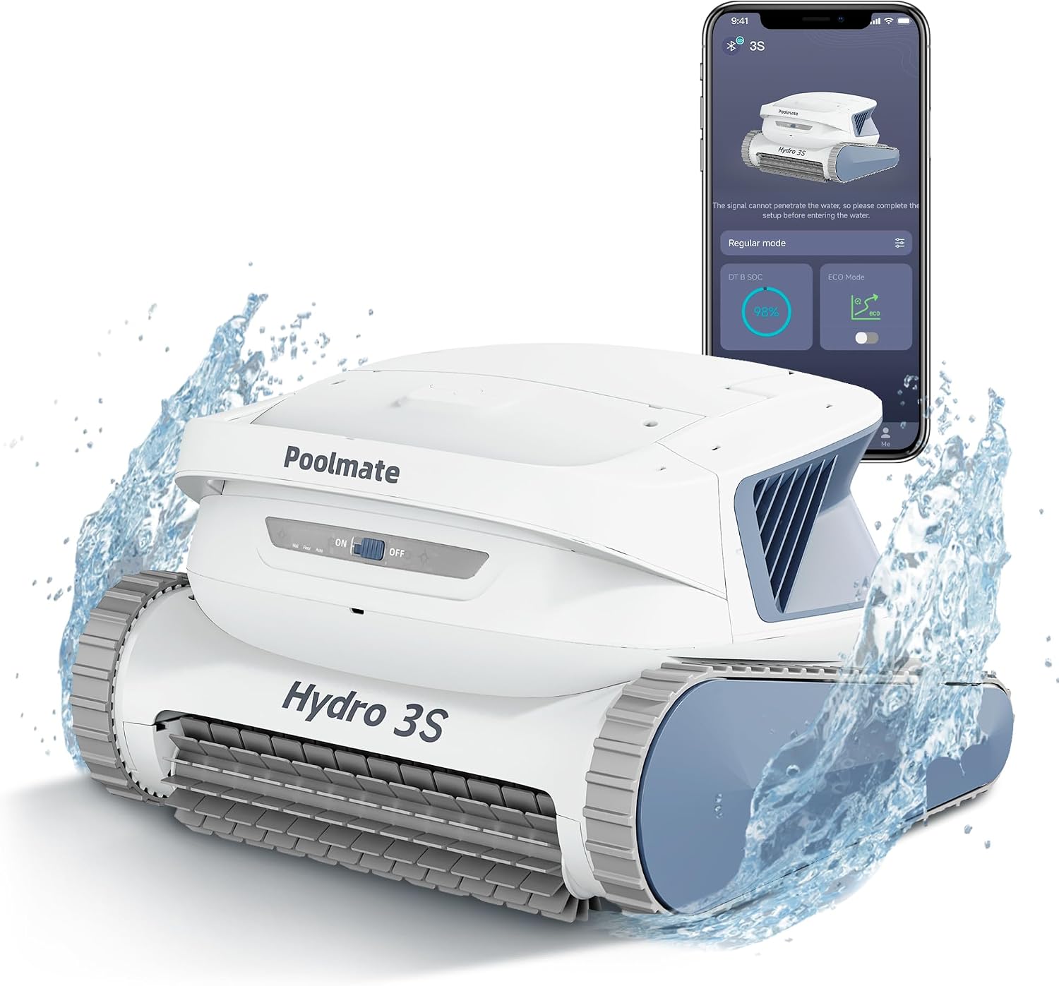 Chasing Hydro 3S Cordless All-in-one Cleaning Robot Vacuums and Scrubs, Double Superior Cleanliness, 5 Hours Runtime + Smart Navigation S-Path, Ideal for Above & In-Ground Pools up to 1614 sq.ft