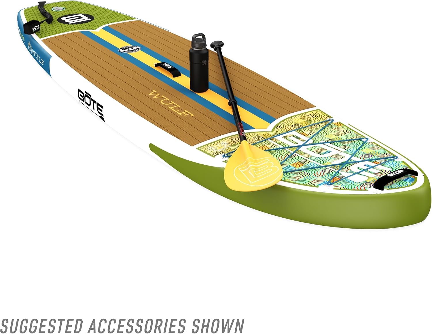 BOTE Wulf Aero Inflatable Stand Up Paddle Board Kit Includes Accessories Adjustable Paddle iSUP Travel Bag Blow Up Pump Safety SUP Coiled Leash Multiple Sizes