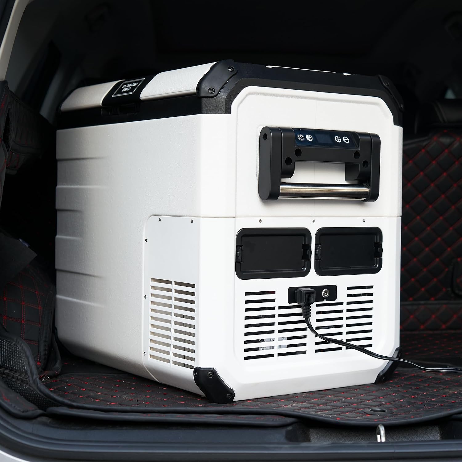 Explorer Bear Urban Series 48QT/45L 12V/24V Portable Battery Powered Electric Cooler Fridge Freezer Powered by LG Compressor (Battery Not Included)