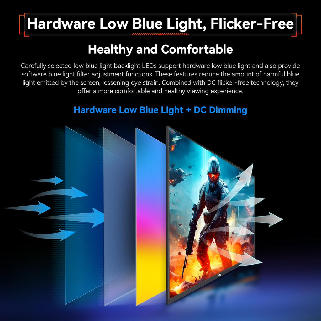 TITAN ARMY 24.5 Inch QHD 2560 x 1440p 240Hz Fast IPS Gaming Monitor,Adaptive-Sync 1ms 126% sRGB P2510S, Black