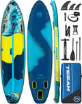 11'6x35'' Extra Wide Inflatable Paddle Board,All-Round Ultra Stable Stand Up Paddleboards with Plus Kits for 450lb,Dual Bungees, Camera Mount, 100L Backpack, Dual-Action Pump