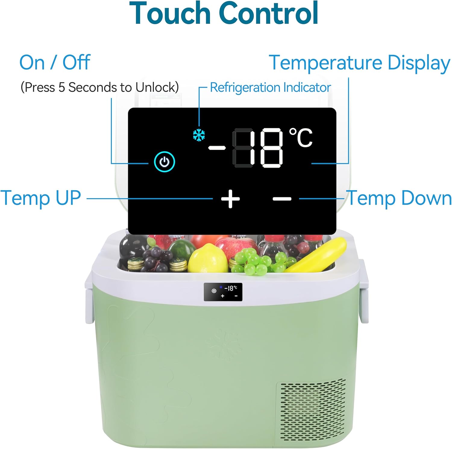 Megiu Car Refrigerator Portable 12V Fridge 19 Quart (18 Liter) 12 Volt Freezer Compressor Cooler 12V/24V DC 110～240 V AC for Truck Van RV Camper SUV and Home Use -18℃~+15℃