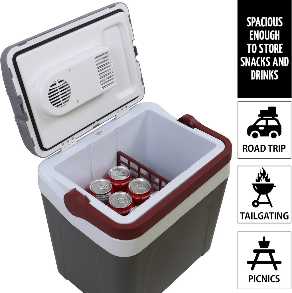 Koolatron 12V Iceless Cooler & Warmer – Portable 26 qt Electric Cooler/Nevera Portátil Eléctrica for Car Truck Camper Boat Hard Sided Mini Fridge for Camping Picnic Travel Lunch Food Drinks Office