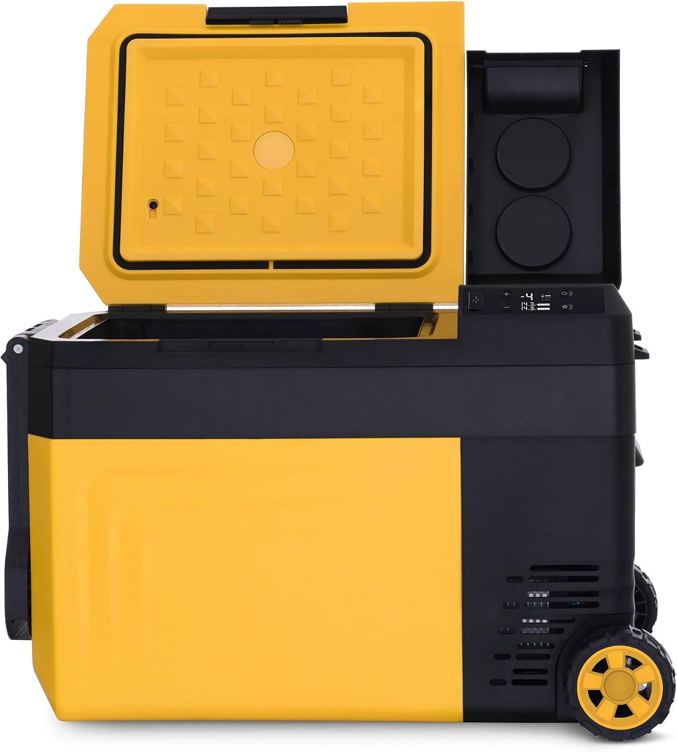 Newair 25 Qt. Portable Electric Cooler, 12v Car Mini Fridge, Hard Lunch Box for Jobsite, Workshop, Camping | Battery Powered Outdoor Cooler by 18/20V Dewalt, Bosch, Makita, Milwaukee Tool Batteries