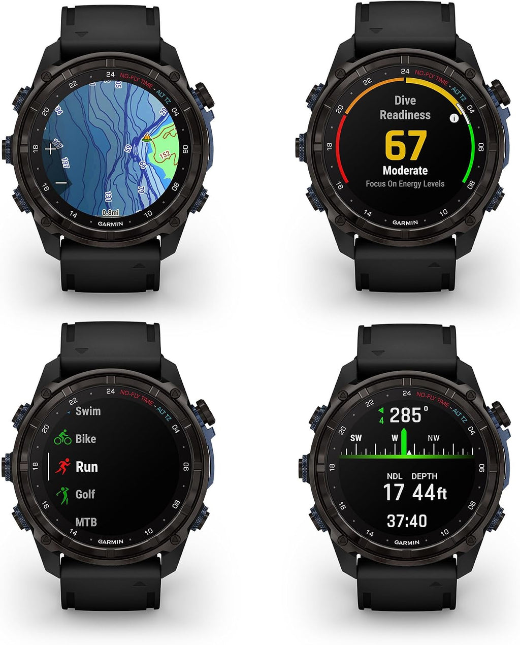 Garmin Descent Mk3i, Dive Computer Smartwatch 51MM, Carbon Gray DLC Titanium with Black Silicone Band and Multisport GPS Training Fitness Watch, Air Integration Bundle with Accessories