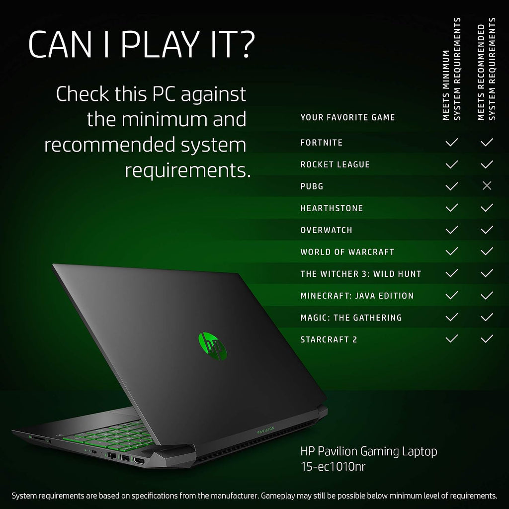 HP Pavilion Gaming 15 Laptop, NVIDIA GeForce GTX 1650, AMD Ryzen 5 4600H, 8GB DDR4 RAM, 512 GB PCIe NVMe SSD, 15.6' Full HD, Windows 10 Home, Backlit Keyboard (15-ec1010nr, 2020 Model)