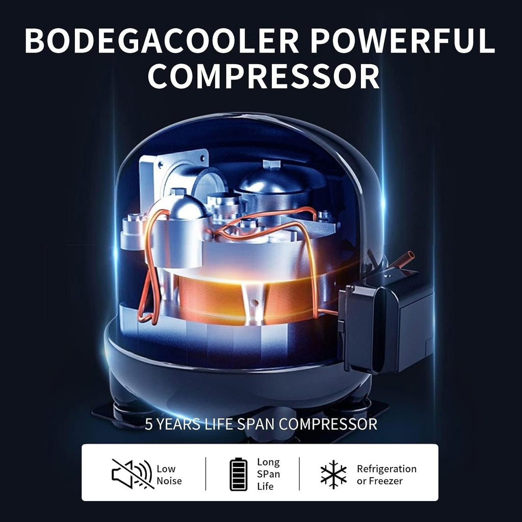 BODEGA BODEGACOOLER 12 Volt Refrigerator, APP Control 12V Car Fridge, 32 Quart Portable Freezer (-4℉ to 68℉), Compressor Electric Cooler 12/24V DC 110~240 Volt AC for Truck Van RV Camping Road Trip