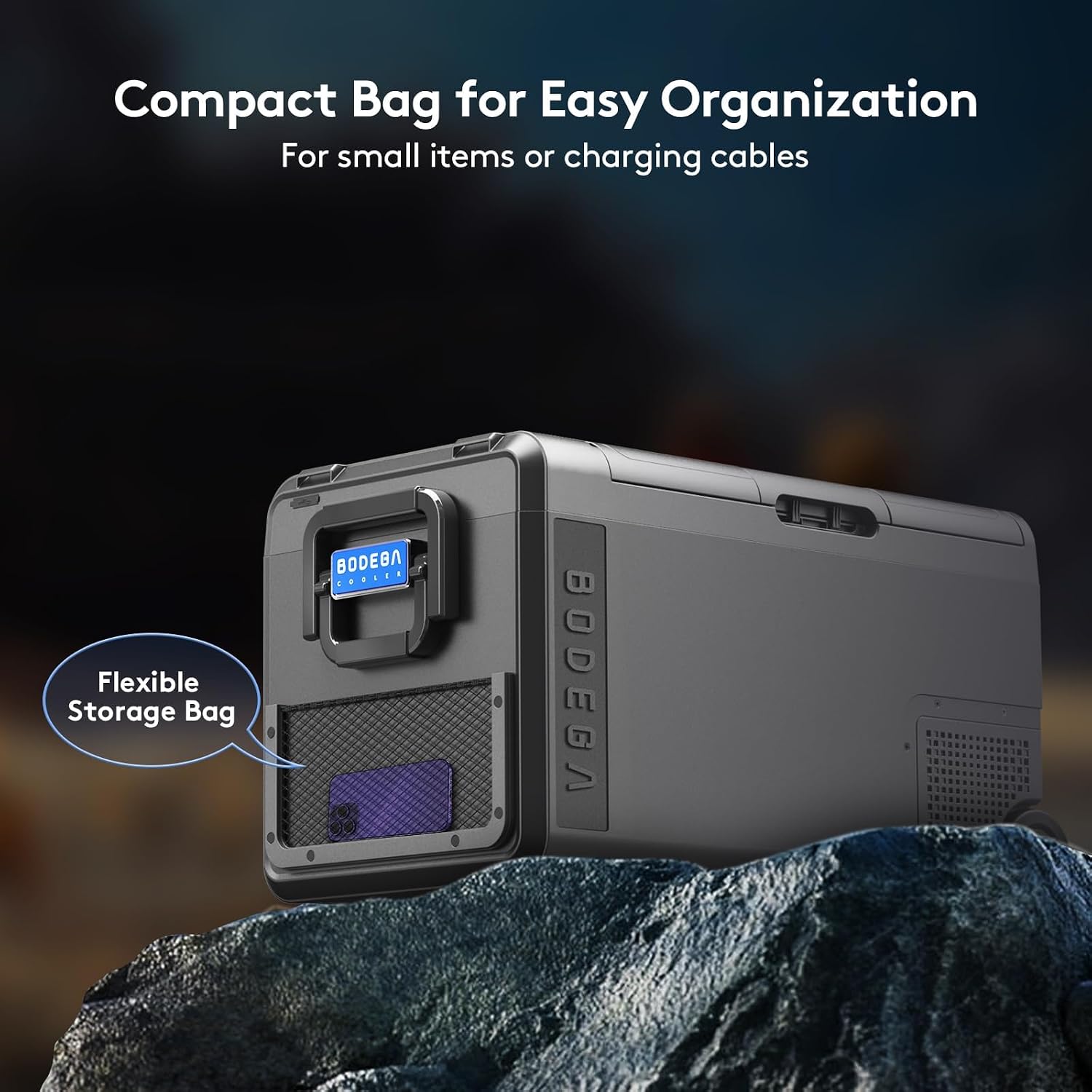 BODEGACOOLER 12 Volt Car Refrigerator, Portable Freezer WIFI APP Control, 40Quart (38L) Car Fridge -4℉-68℉, Electric Cooler 12/24V DC 100-240V AC for Outdoor, Truck, RV, Vehicles, Camping, Travel