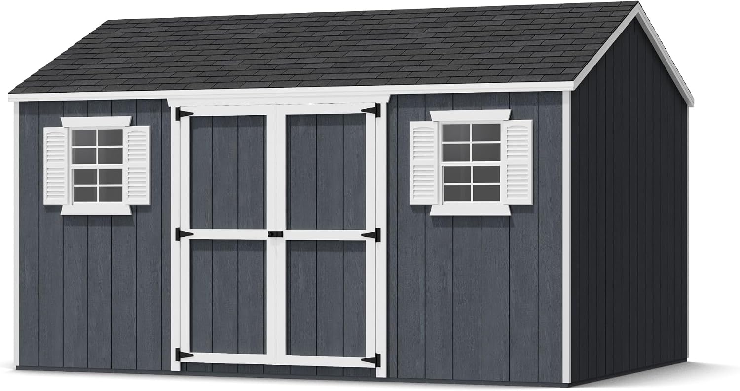 Little Cottage Co. 10x14 Value Workshop Shed with Operable Windows and Floor, Outdoor Wood Storage Do-It-Yourself Precut Kit