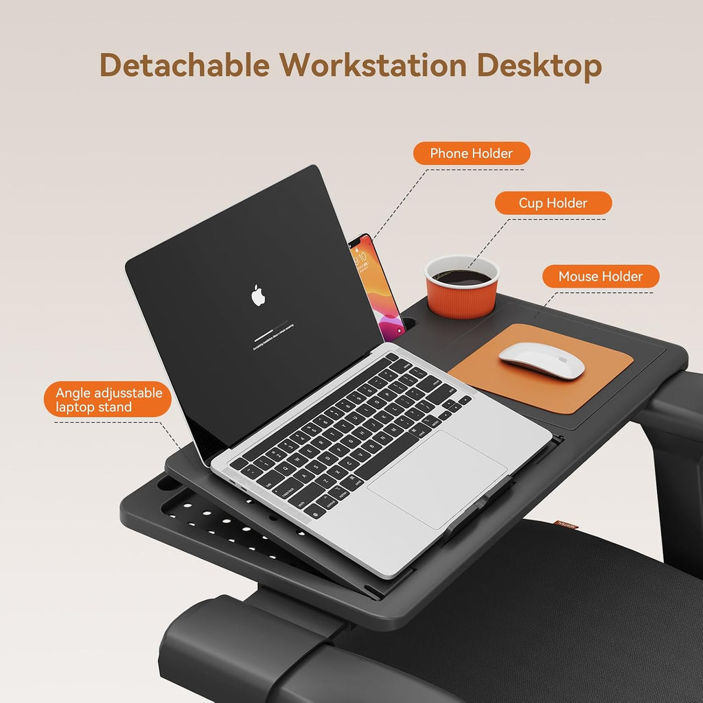 Newtral Office Chair Ergonomic with Footrest, Auto-Following Lumbar Support, High Back Desk Chair with 4D Armrest,136° Tilt Lock, Adjustable Seat Depth & Height (Upgrade with Laptop Tray, Black)