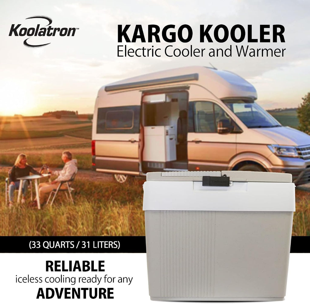 Koolatron 12V Iceless Cooler & Warmer – Portable 33 qt Electric Cooler/Nevera Portátil Eléctrica for Car Truck Camper Boat Hard Sided Mini Fridge for Camping Picnic Travel Lunch Food Drinks Office
