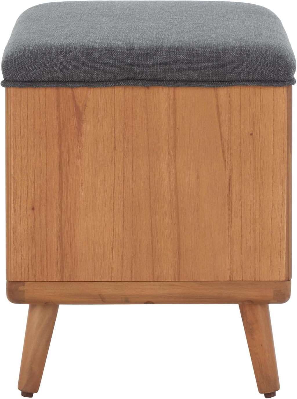 SAFAVIEH Home Collection Solo Dark Grey/Natural Open Shelf Bench with Cushion