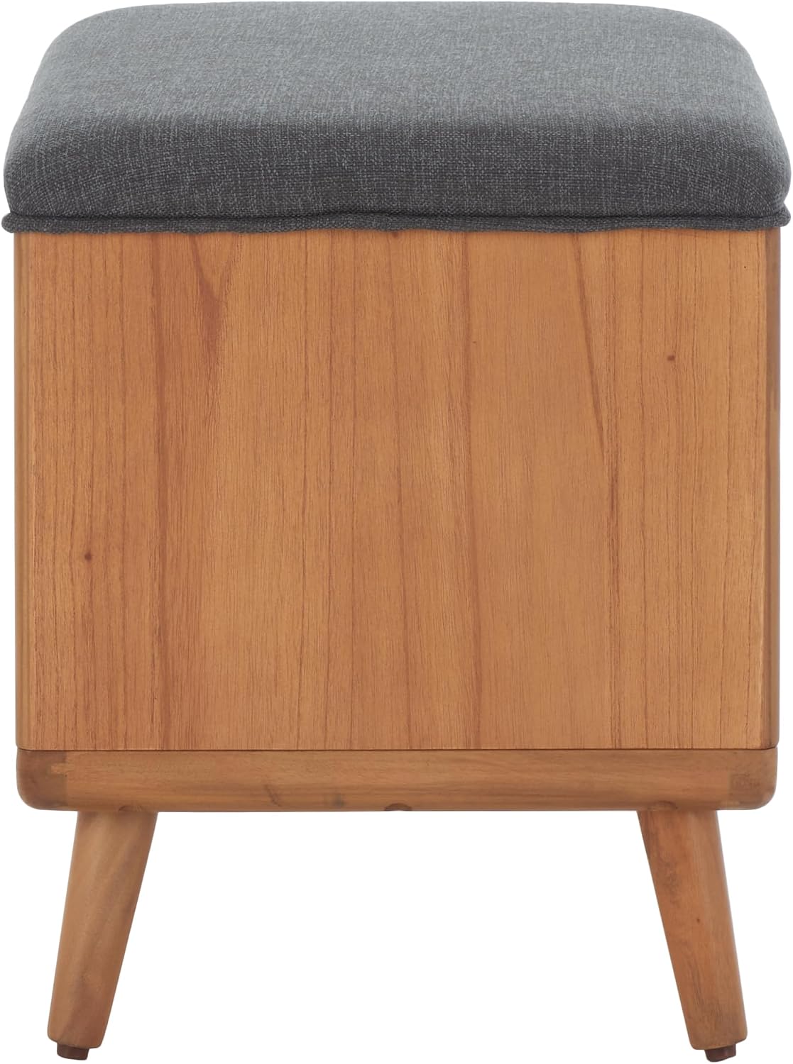 SAFAVIEH Home Collection Solo Dark Grey/Natural Open Shelf Bench with Cushion
