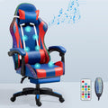 RGB Gaming Chair with Footrest Ergonomic Massage Computer Desk Chair Video Gaming Chair with Speakers Lumbar Support Height & Angles Adjustable Reclining Gamer Chair,Rgb/speaker/7 point massage