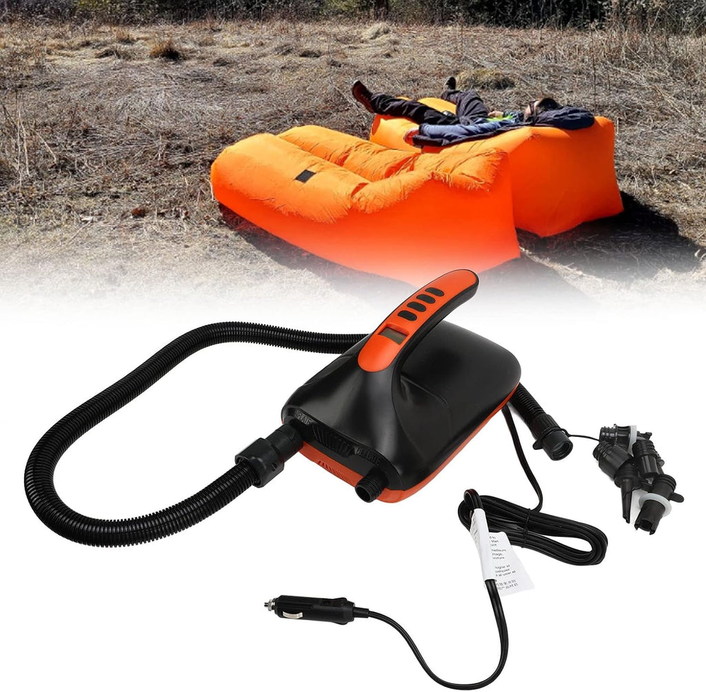 20PSI Inflatable Stand Up Paddle Board Electric Air Pump, Quick Inflate Deflate, 350L MIN Digital Display DC12V, for Inflatable Boats, Pool, Tent