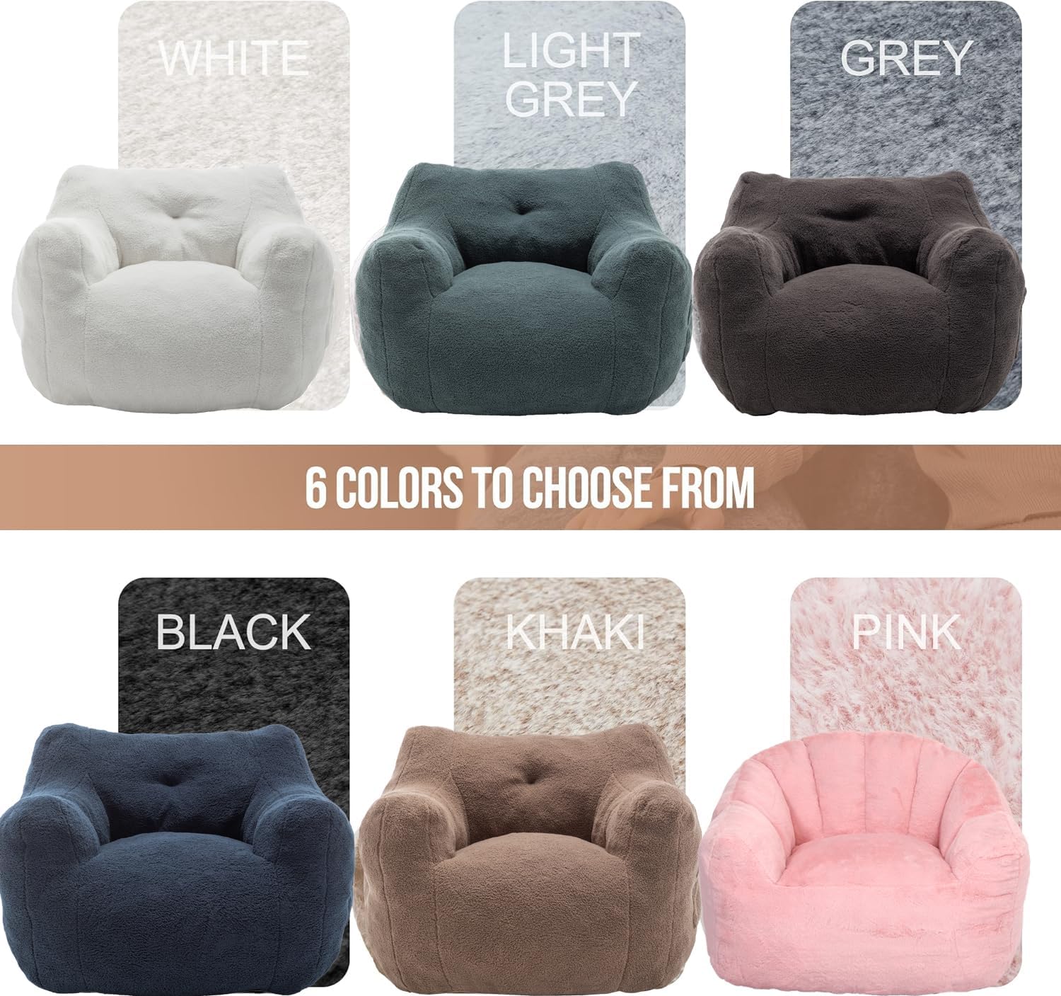Bean Bag Chair for Adults, Small Modern Sofa Chair for Bedroom Living Room, Bean Bag Lazy Chair for Adults with Armrests for Gaming, Reading, Pink