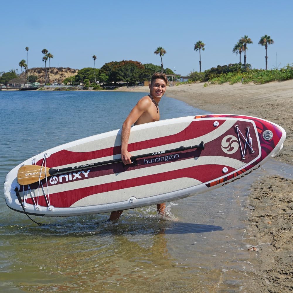 NIXY G5 Huntington Inflatable Paddle Board Compact SUP 9'6' x 32' x 6' Ultra-Light Stand Up Paddleboard, Welded Seams, Woven Drop Stitch for Durability
