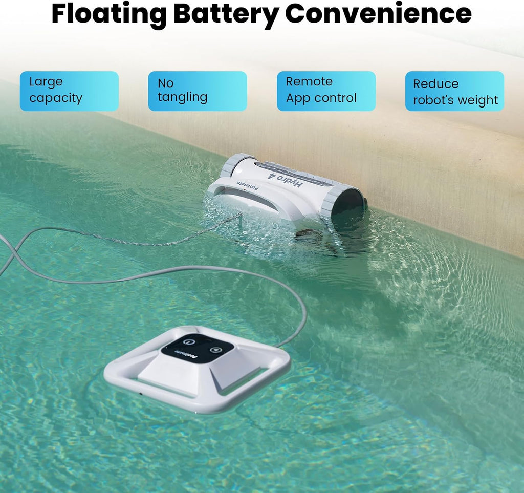 Chasing Hydro 4 Cordless Pool Vacuum for Inground Pools | 210-Min Battery Pool Robot for Floor, Wall & Waterline Cleaning | Smart App Control | 5070 GPH Suction Perfect for Pool Opening Season