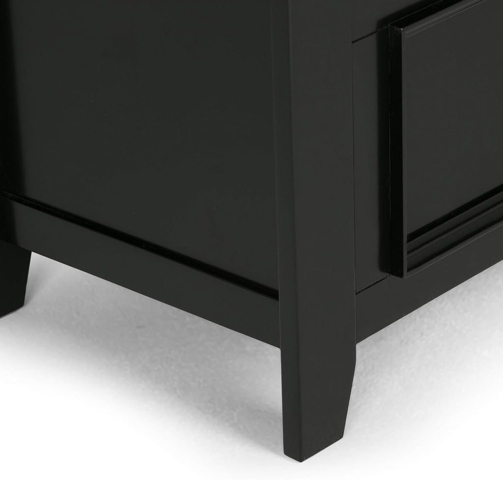 SIMPLIHOME Amherst Entryway Storage Bench - 48 inch Wide Solid Wood Hallway Seat in Black, Transitional Bench for Entryway or Living Room with Lift-Up Lid and Spacious Storage