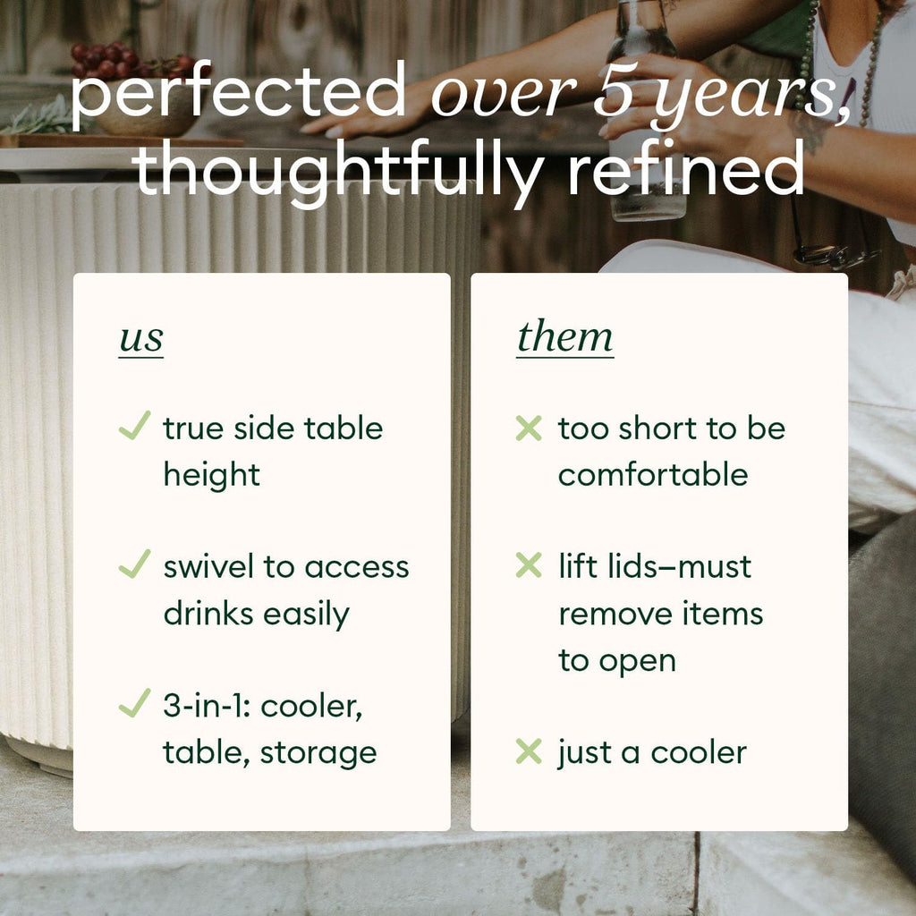 Veradek Outdoor Cooler Side Table - 2 in 1 - Designed for use as Outdoor Side Table, Patio Decor and Ice Chest