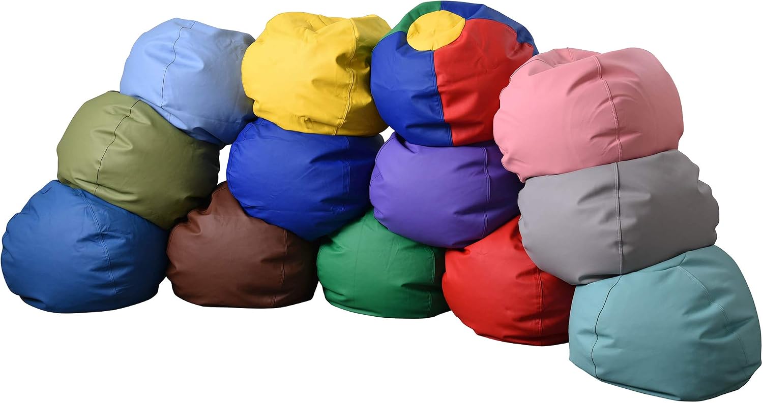 Children's Factory 35' Kids Bean Bag Chairs, Flexible Seating Classroom Furniture, Beanbag Ideal for Boy/Girl Toddler Daycare or Playroom, Rainbow