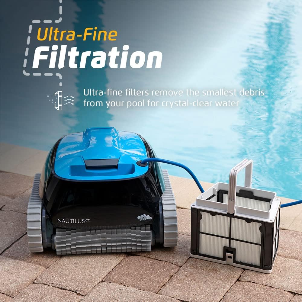 Dolphin Nautilus CC Automatic Robotic Pool Vacuum Cleaner Includes Ultra-Fine Filters for an Ultimate Clean, Ideal for In-Ground Pools up to 33 FT in Length