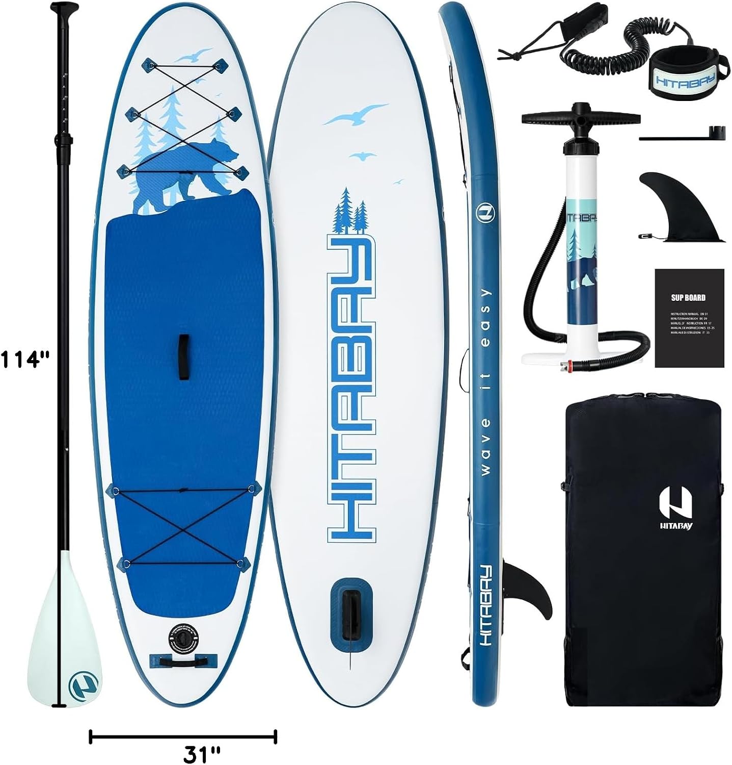 Kids Paddle Board with SUP Accessories, Child Paddle Board Durable, Lightweight, Stable Design, Wide Non-Slip Deck, 7ft 7.6ft 8ft 9.6ft Inflatable Paddle Boards for Kids & Youth