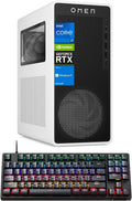 HP OMEN 16L TG03 RTX 5060 Gaming Desktop, Intel Core i7-14700F, NVIDIA RTX 5060, 64GB DDR5 RAM, 4TB SSD, RGB Light Studio & Gaming Hub, W11H,White, Bundle with Thunderobot KG3089R Gaming Keyboard