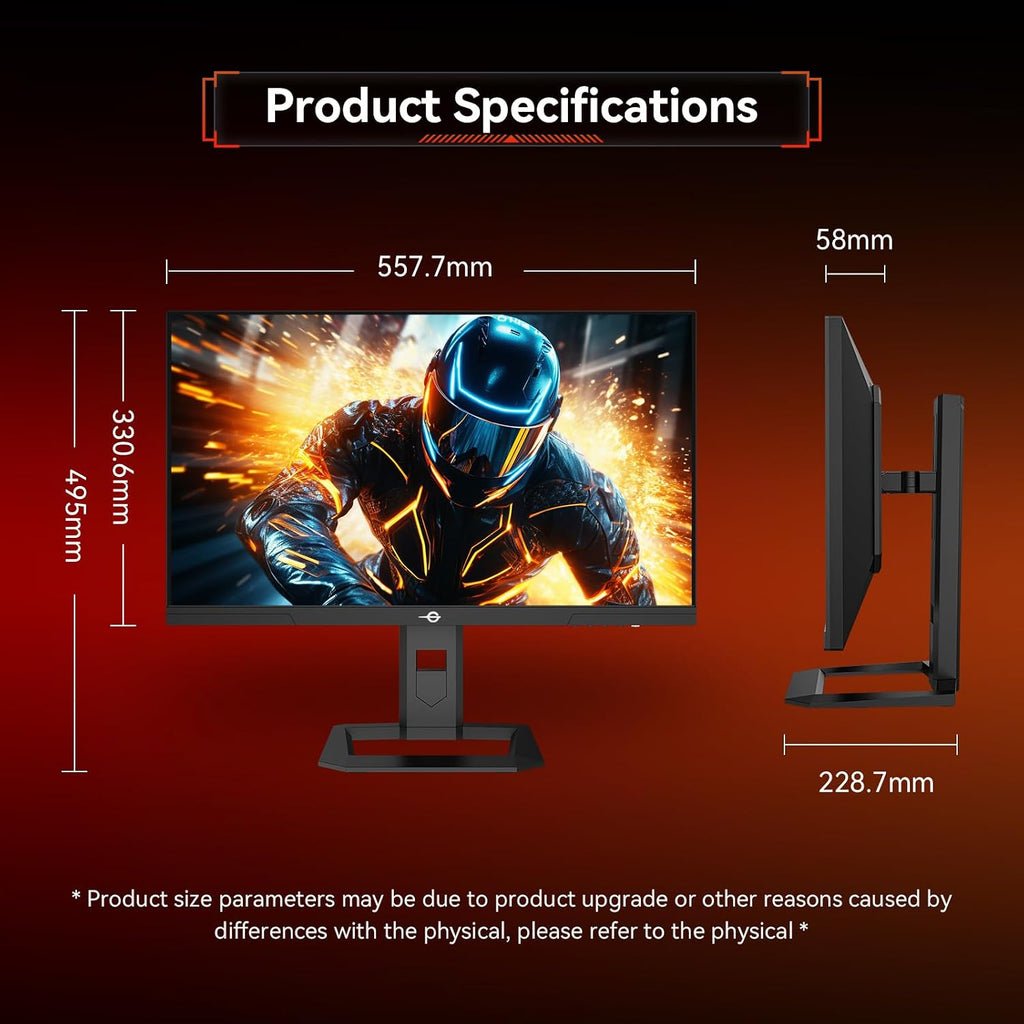 TITAN ARMY 24.5 Inch QHD 2560 x 1440p 240Hz Fast IPS Gaming Monitor,Adaptive-Sync 1ms 126% sRGB P2510S, Black