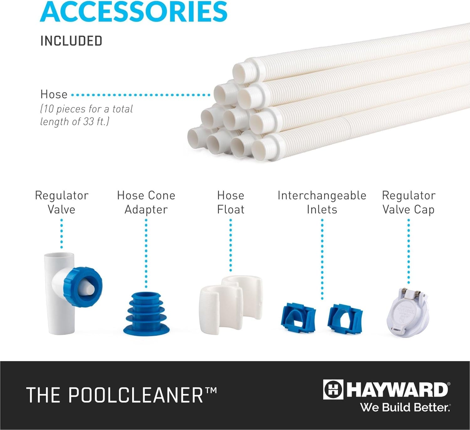 Hayward Pool Vacuum for Inground Pools Poolvergnuegen Suction Pool Cleaner (2 Wheel) Automatic Vacuum for In-Ground Pools up to 16 x 32 ft