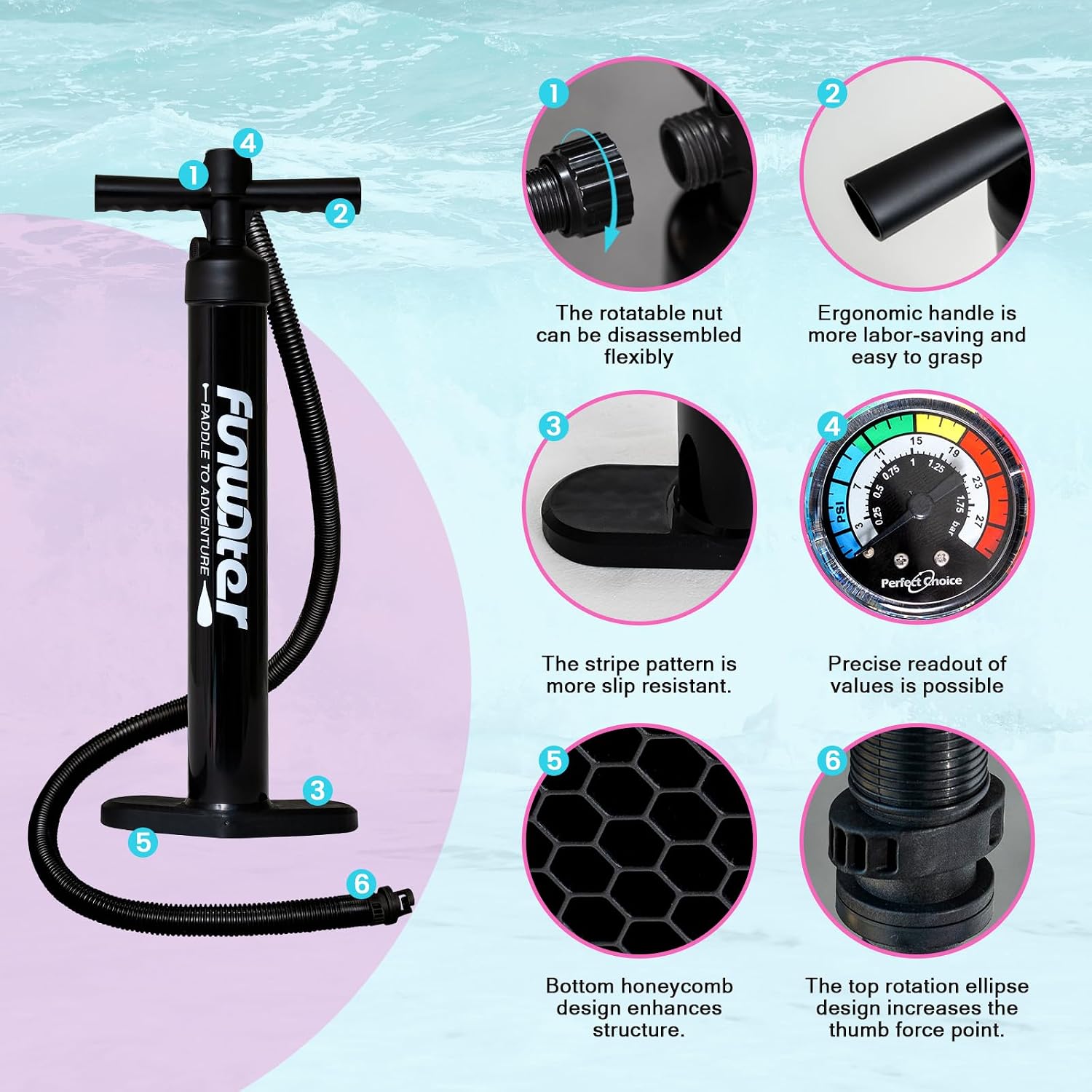 FunWater 8'/10'/10'6'/11'6' Inflatable Stand Up Paddle Board with Premium SUP Paddleboard Accessories, Wide Stable Anti-Slip EVA Deck,Paddle Boards for Adults & Youth of All Skill Levels