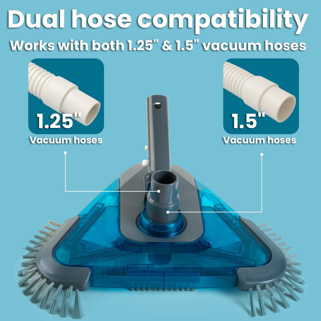 XtremepowerUS InGround Suction Vacuum Pool Cleaner – Climb Wall Automatic Cleaning Set with 30FT Hose + Triangle Head with Side Brushes