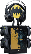 Numskull Official Batman Gaming Accessory Locker & Storage Stand – Holds 10 Games/DVDs, 4 Controllers, Headset, and Accessories – Durable & Compact Organizer – Official Batman Merchandise