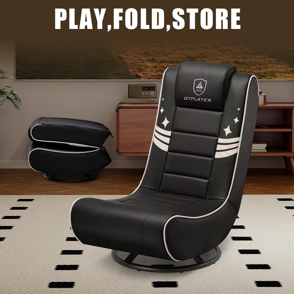 GTPLAYER Floor Gaming Chair Foldable Swivel Floor Chairs for Kids Boys Comfy Video Game Seat with 360° Multipurpose for Gamers, Bedroom or Game Room