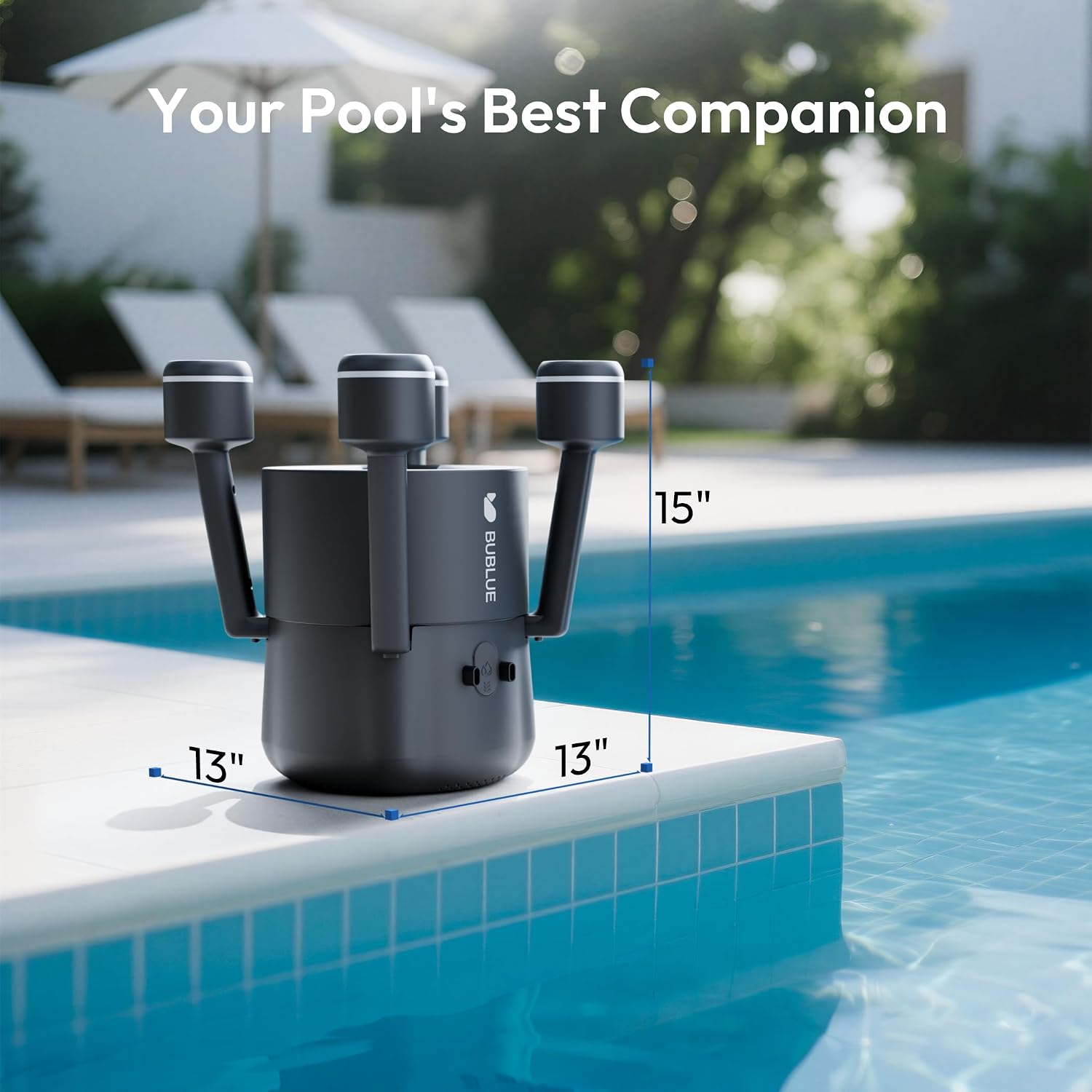 BUBLUE F10 Robotic Surface Skimmer, Pool Cleaner with Powerful Suction, Dual Motor, 5L Filter, Dual Cleaning Modes,App Control,One-Tap Docking, AI Navigation, Ideal for In-Ground & Above-Ground Pools