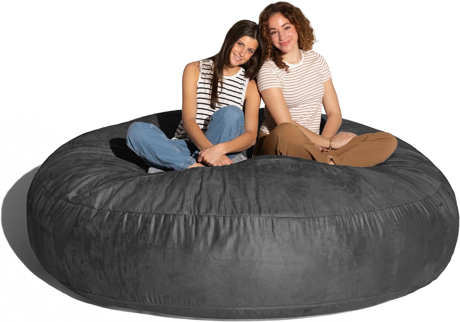 Jaxx 6 Foot Cocoon - 2-in-1 Convertible Bean Bag Bed & Large Bean Bag Chair for Adults, Black