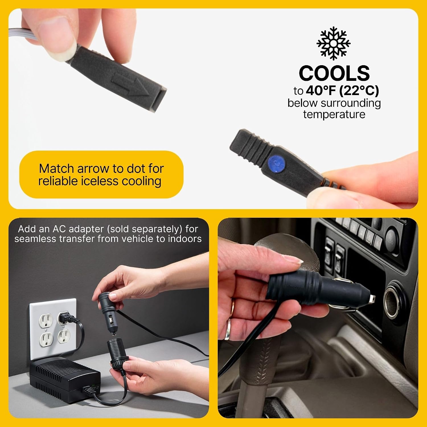 Koolatron Electric Portable Cooler Plug in 12V Car Cooler Bag, 14 qt (13 L) Black/Gray Soft-Sided No Ice Thermo Electric Portable Fridge for Camping, Adjustable Shoulder StrapTravel Road Trips.
