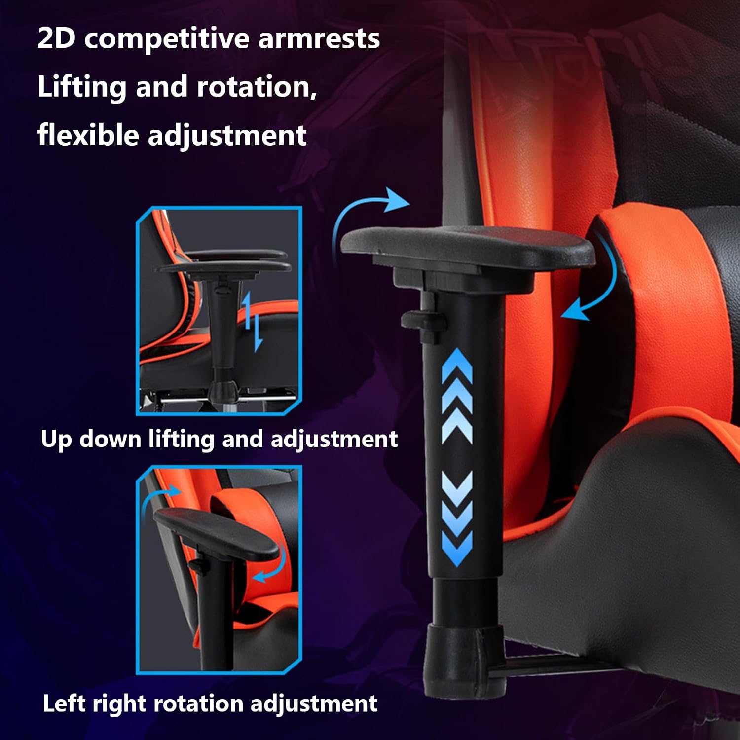 Computer Gaming Chair with Footrest and Lumbar Support Ergonomic High Back Video Game Chairs with Swivel Seat and Headrest Height Adjustable Racing Style Office Computer Game Chair, Blackwhite