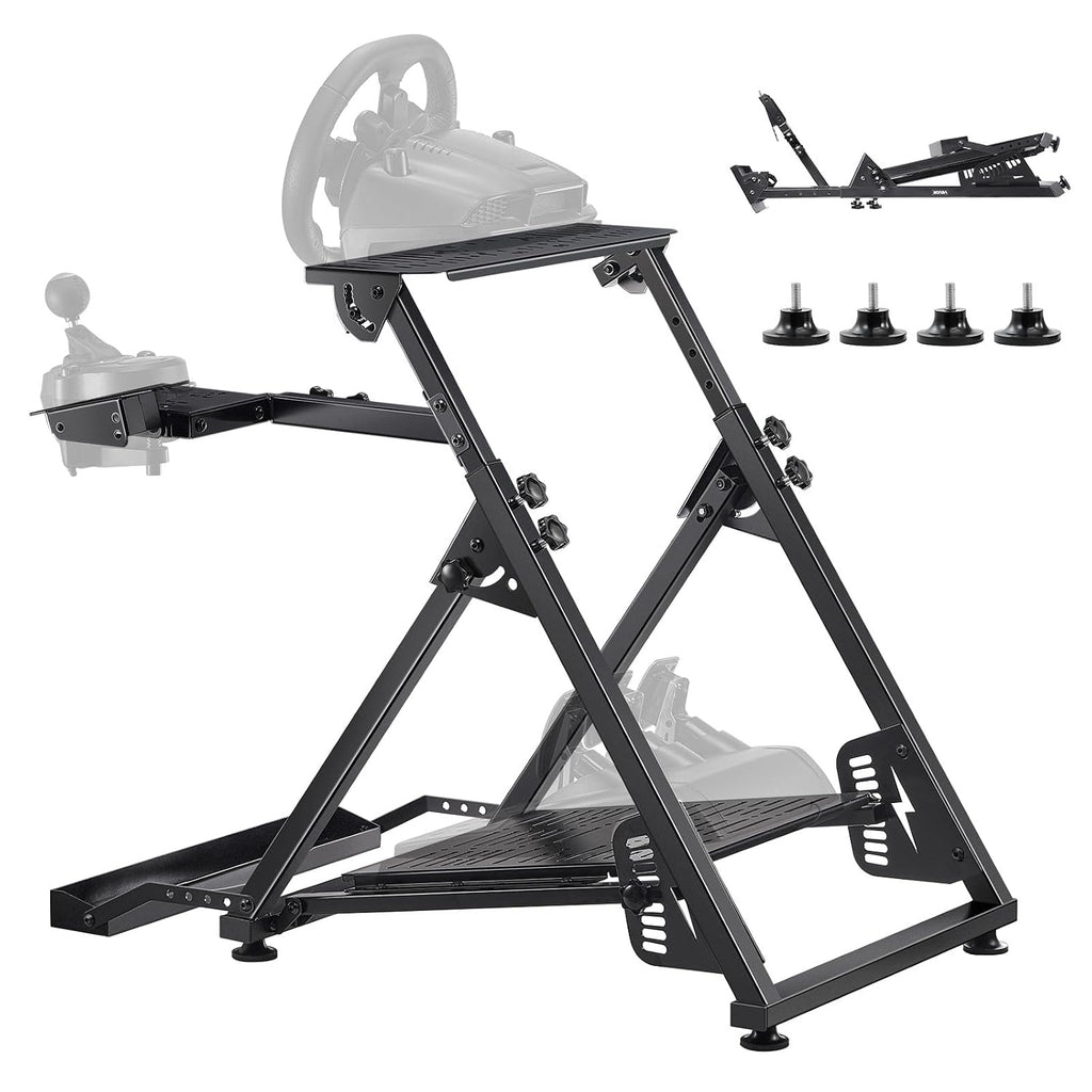 VEVOR Racing Wheel Stand, Adjustable & Foldable Simulator Stand for Logitech G923 G920 G29 G27, Thrustmaster T300RS TX F458 T500RS T3PA-PRO(F1/GT) Gaming Cockpit,Pedals Simulator NOT Included