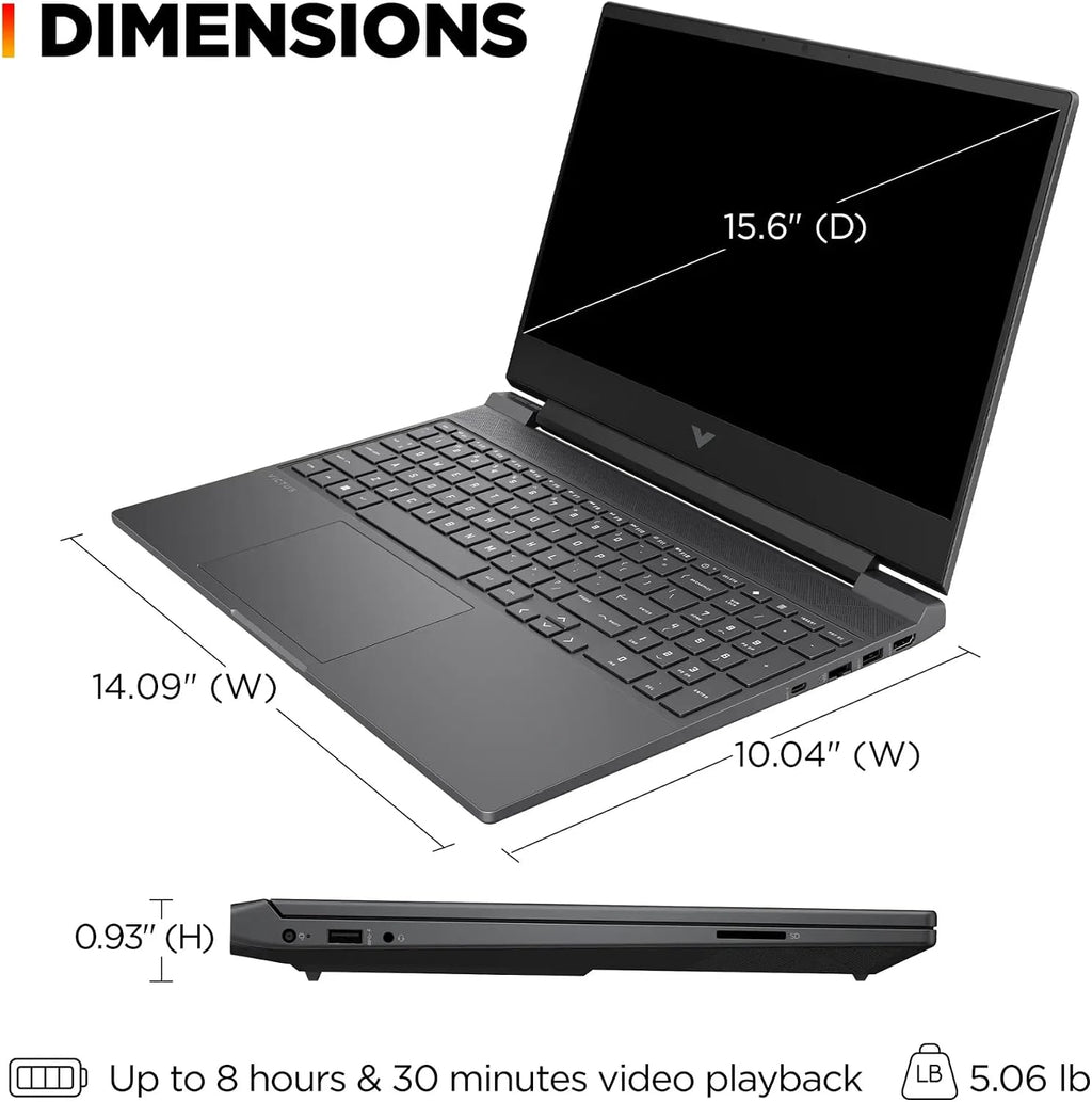 HP Victus 15.6' FHD 144Hz Gaming Laptop, AMD Ryzen 5-7535HS, AMD Radeon RX 6550M (Beats RTX 2050), Backlit Keyboard, Windows 11 Home, w/Mouse pad (32GB RAM |1TB PCIe SSD)