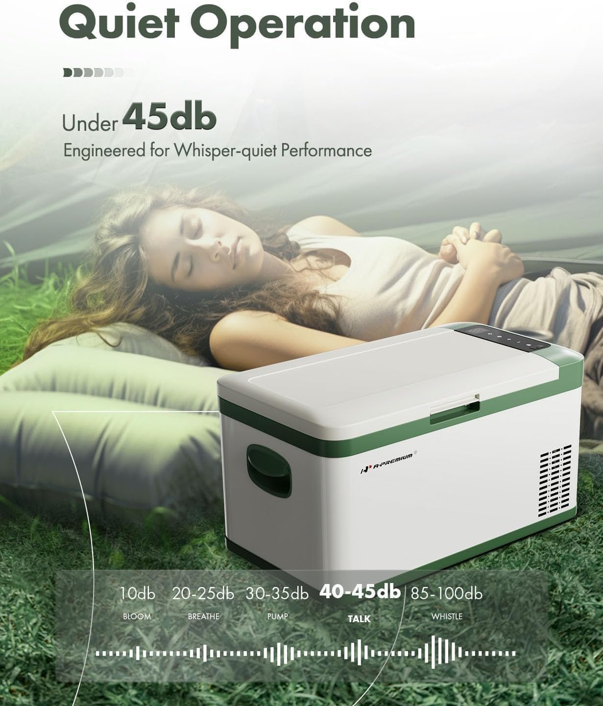 A-Premium 12 Volt Refrigerator 21QT/20.1L Portable Car Fridge Cooler, -4°F~68°F Portable Freezer Fast Cooling with 12/24V DC & 110/240V AC for Home Party Camping RV Roadtrips Truck Outdoor Use