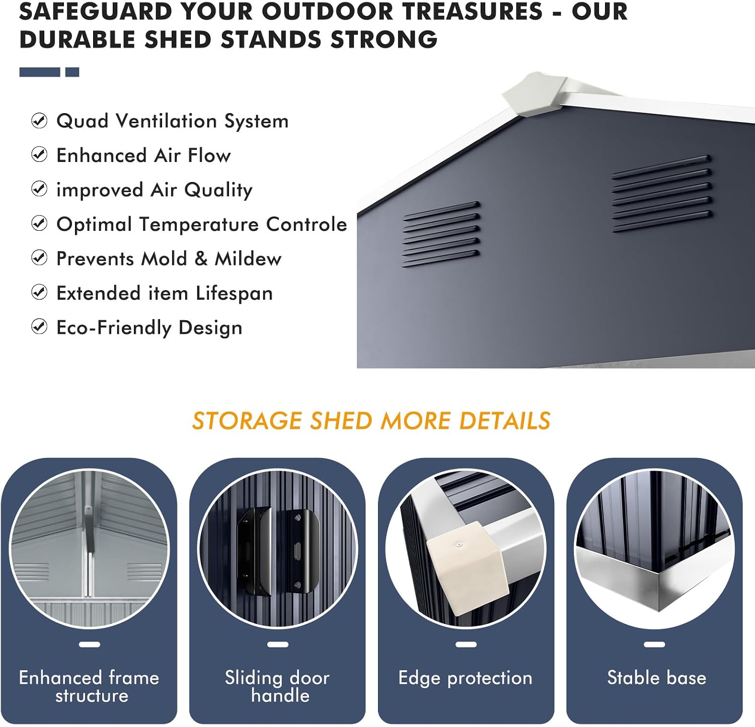 10x8 FT Outdoor Storage Shed, Large Garden Tool Metal Sheds with Sloping Roof and Lockable Door, Outdoor Storage Shed for Backyard Garden Patio Lawn, Grey