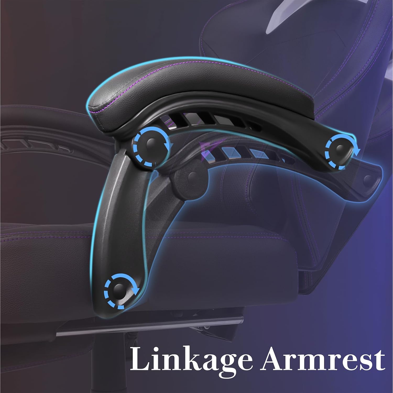 Waleaf Big and Tall Gaming Chair for Adults with Footrest, 400lbs Weight Capacity Video Game Chairs for Office, Ergonomic Computer Gaming Chair with Lumbar Support and Headrest (Purple)
