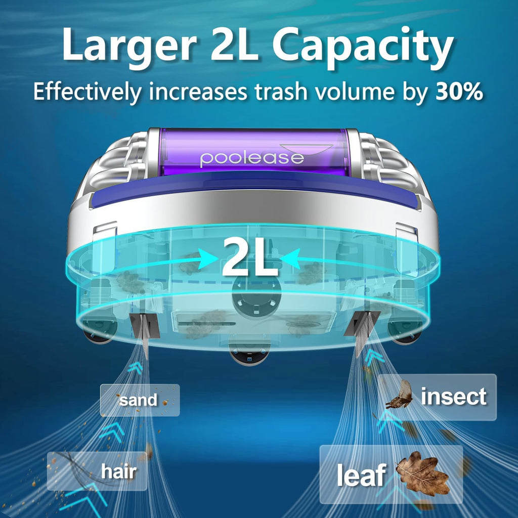 X1 Cordless Robotic Pool Vacuum, Automatic Pool Cleaner with 45W Dual-Motor, Ideal for Inground Above-Ground Flat Pool, 2L Debris Capacity, 90Mins Runtime