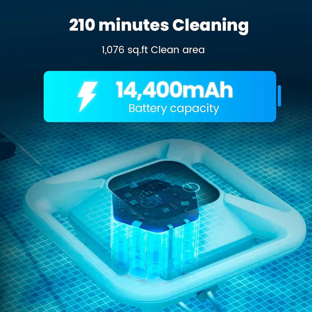 Hydro 4 Cordless Robotic Pool Cleaner, Pool Cleaner Robot for Inground Pools with APP Control, 4.1L Filter Basket, 210 Mins Runtime Pool Robot Vacuum Ideal for Aboveground Pools Up to 1614 sq.ft
