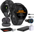 Garmin Forerunner 165 GPS Running Smartwatch, Fitness Tracker Smart Watch for Women and Men Bundle with Accessories - Black/Slate Gray