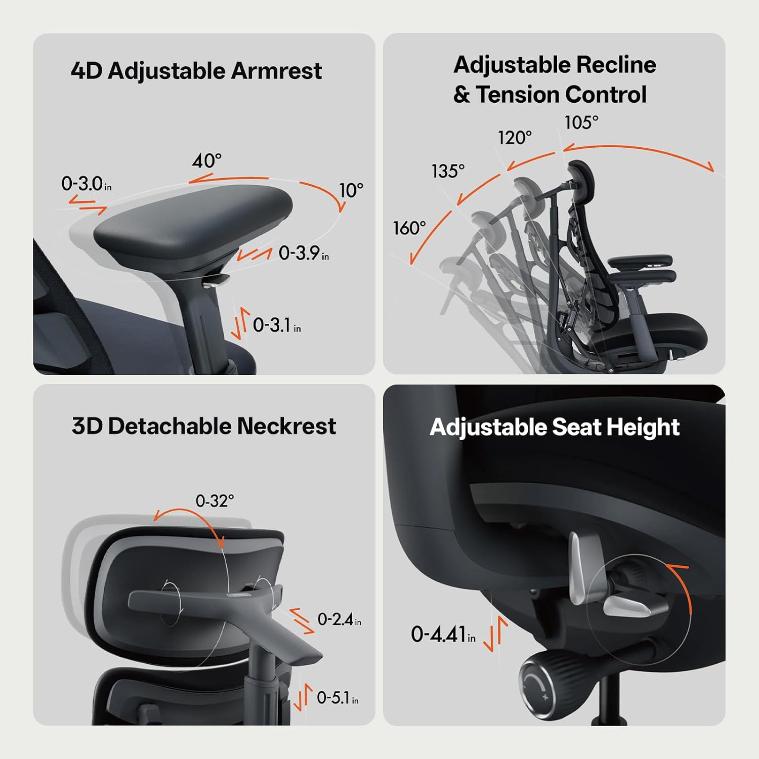 LiberNovo Dynamic Ergonomic Desk Chair + StepSync Footrest Bundle - Comfy Home Office Chair with Adaptive Lumbar Support, 160° Recline & Built-in Spine Stretch, Black+48cm